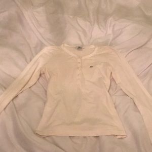 Lacoste size 44 button down long sleeve henley